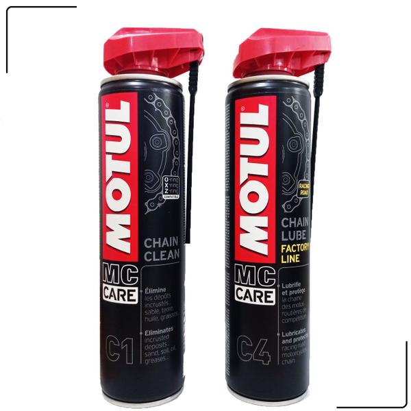 Imagem de Kit Limpa + Lubrifica Corrente Motul C1 + C4