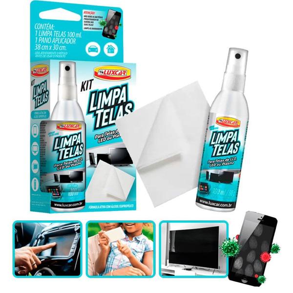 Imagem de Kit limpa telas luxcar celular tv tablet computador c/pano