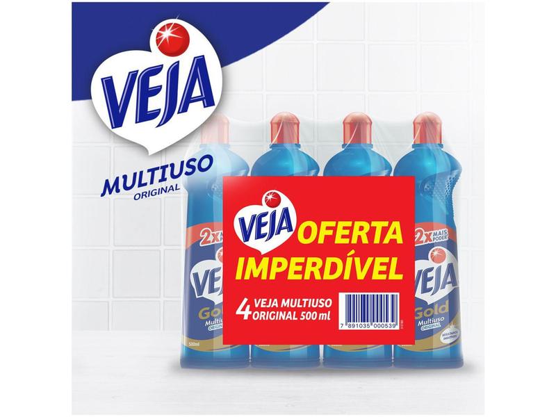 Imagem de Kit Limpador Multiuso Veja Gold Original  - 500ml cada 4 Unidades