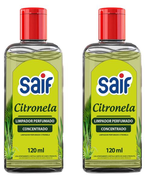 Kit Limpador Perfumado Concentrado Citronela Saif 120ml - 2 unds Imagem de Kit Limpador Perfumado Concentrado Citronela Saif 120ml - 2 unds