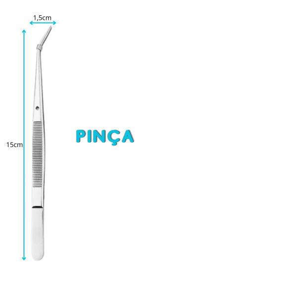 Imagem de Kit Limpeza Dental Com Estojo Tártaro Sonda Espelho Pinça