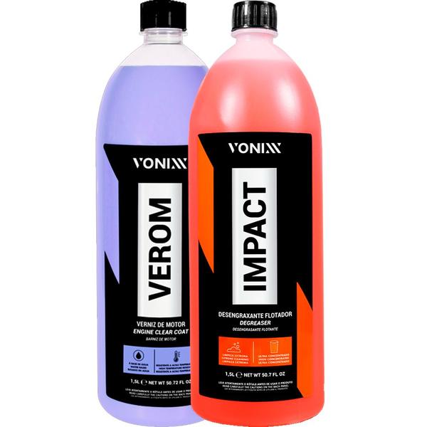 Imagem de Kit Limpeza e Proteção de Motor Verom + Impact 1,5l Vonixx