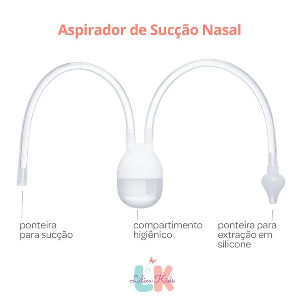 Imagem de Kit Limpeza Nasal Infantil  1 Aspirador de Sucção e 1 Seringa Lavador com Bico de Silicone - Buba