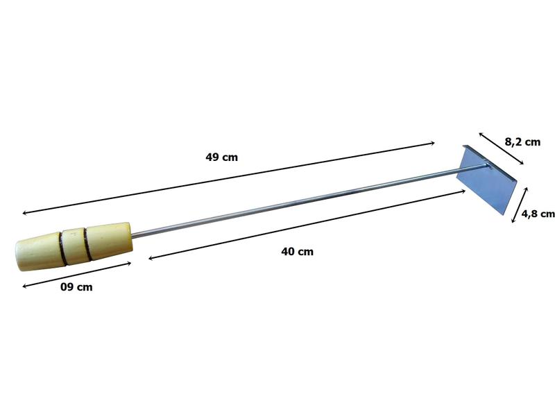 Imagem de Kit limpeza para churrasqueira  rastelo para brasa + pa + garfo 49 cm