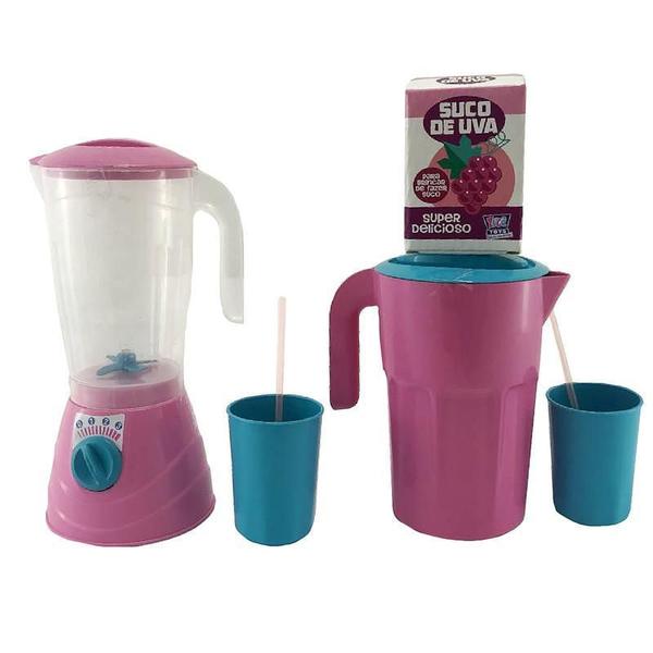 Imagem de Kit Liquidificador De Brinquedo Jarra Copos Suco Infantil