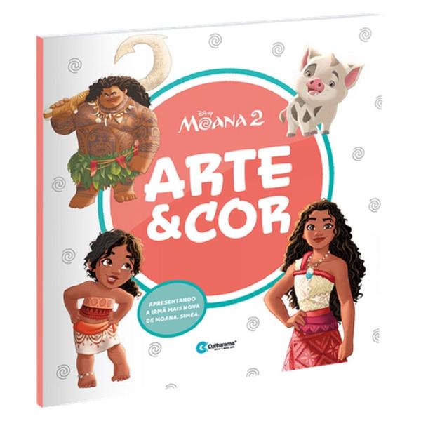 Imagem de Kit Livro Arte e Cor Moana 2 e 500 Adesivos Moana 2 Disney