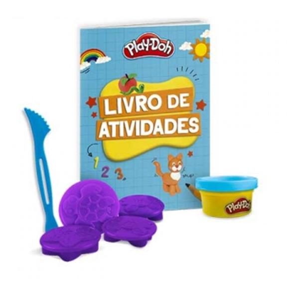 Imagem de Kit Livro de Atividades 1 Espátula 4 Moldes 8 Potes Massinha