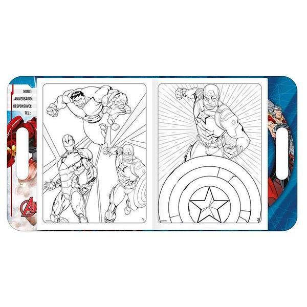 Kit Livro para Colorir Maleta Avengers e Lápis de Cor 4449 - Tilibra - Tendtudo Imagem de Kit Livro para Colorir Maleta Avengers e Lápis de Cor 4449 - Tilibra