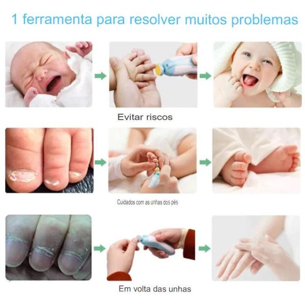 Imagem de Kit Lixa de Unha Bebe Eletrico Infantil e adulto