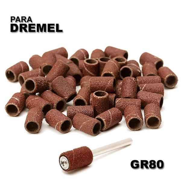 Imagem de Kit Lixa Para Micro Retifica Gr80 1/4 + Haste C/50 Pcs