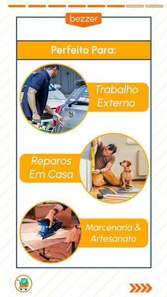 Imagem de Kit Lixadeira Multifunção Oscilante + Parafusadeira Vonder Com Bateria 2Ah + Carregador e Acessórios