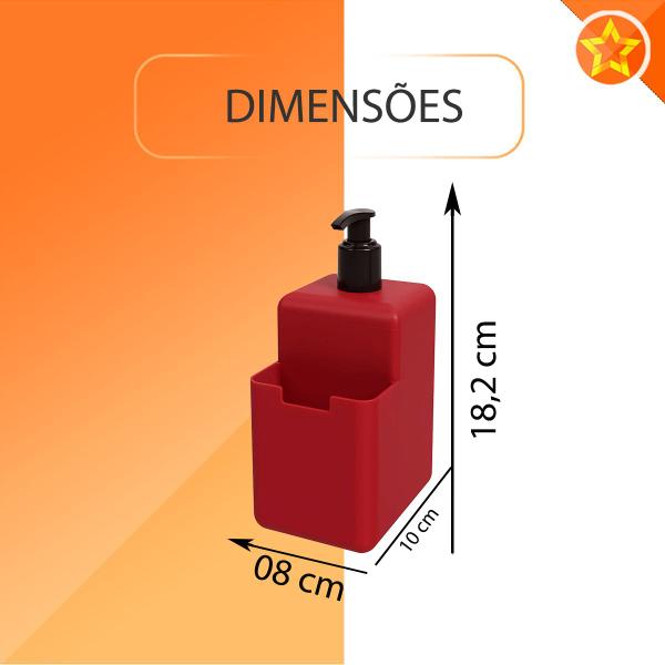 Imagem de Kit Lixeira 2,5 L + Dispenser de Detergente Single Coza Sobre a Pia Esconde Sacola Várias Cores