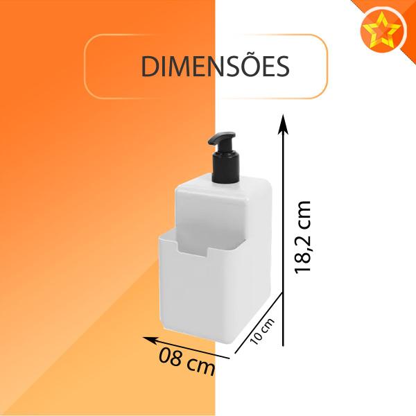 Imagem de Kit Lixeira 2,5 L + Dispenser de Detergente Single Coza Sobre a Pia Esconde Sacola Várias Cores