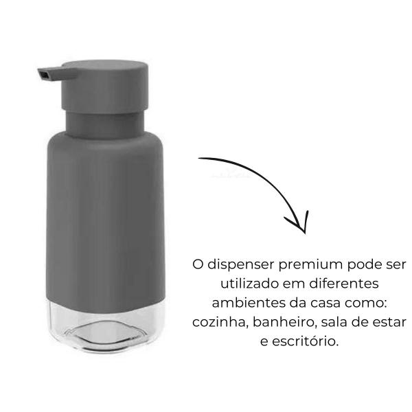 Imagem de Kit lixeira 2,5 litros + dispenser premium 500 ml preto fechado