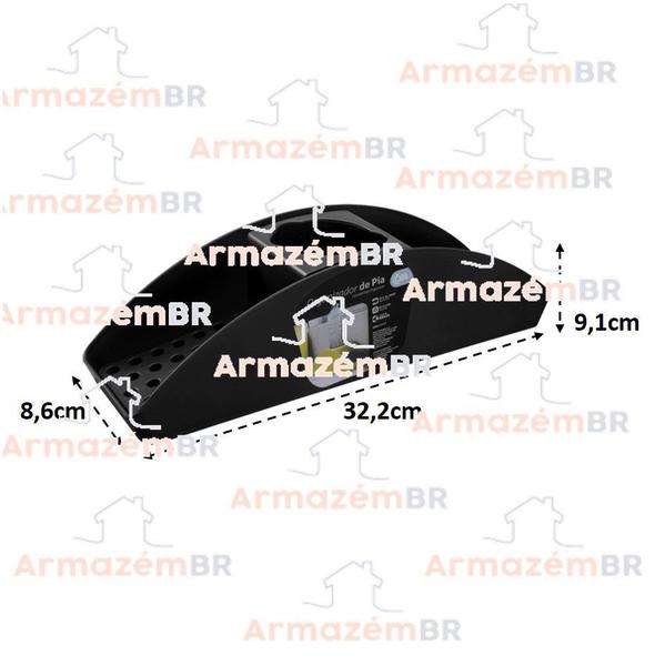 Imagem de Kit Lixeira 2,5L Organizador De Pia Porta Detergente Escorredor De Louça Basic  - Coza