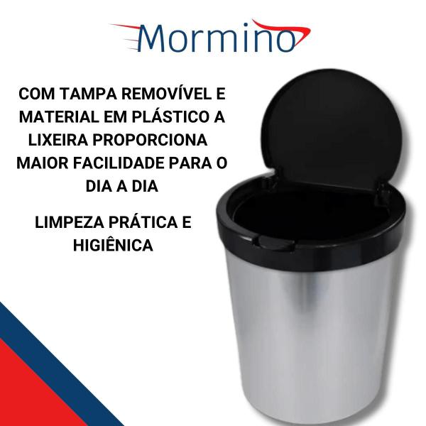 Imagem de Kit Lixeira Cesto cozinha banheiro tampa click 10 L Com Sacos de Lixo