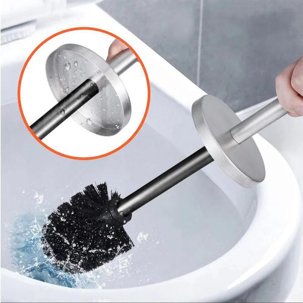 Imagem de Kit Lixeira Pedal 3 Litros + Escova Sanitária Aço Inox Vaso