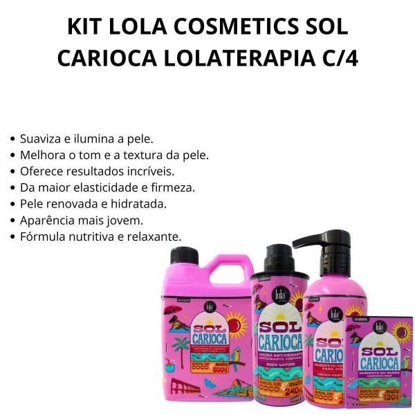 Imagem de Kit Lola Cosmetics Sol Carioca Lolaterapia C/4