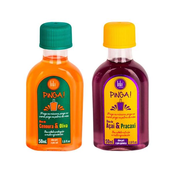 Kit Lola From Rio - Óleo Pinga! Cenoura & Oliva 50ml + Óleo Pinga! Açai & Pracaxi 50ml Kit Lola From Rio - Óleo Pinga! Cenoura & Oliva 50ml + Óleo Pinga! Açai & Pracaxi 50ml