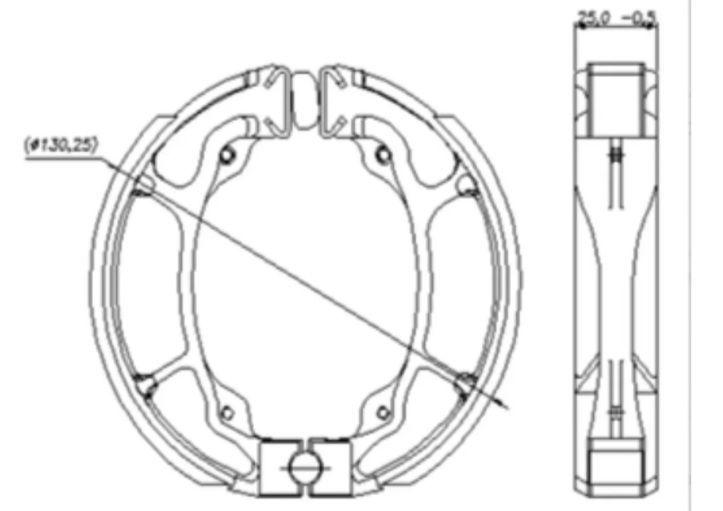 Imagem de Kit Lona de Freio CG 150 Titan Sport 2005 2006 2007 2008 2009 Cobreq 0.25