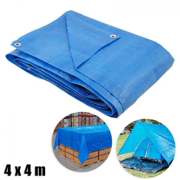 Imagem de Kit Lona Multiuso 4x4m + Conjunto de Estacas para Camping