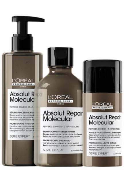 Imagem de Kit Loréal Absolut Repair Molecular Shampoo+ Sérum+ Leavein