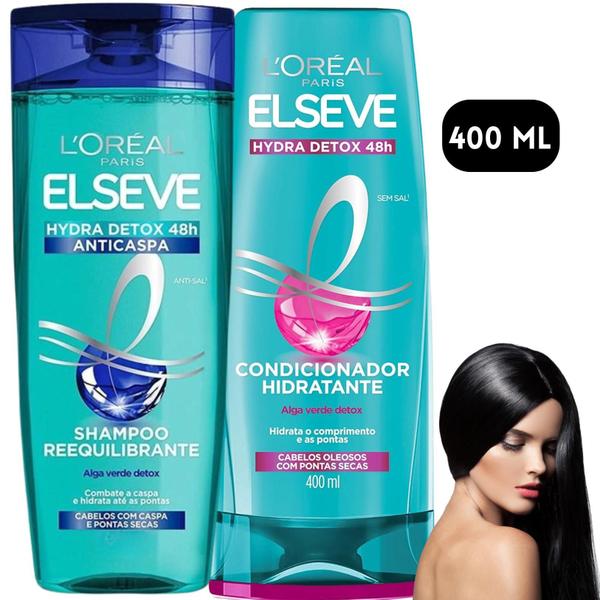 Imagem de Kit Loreal Elseve Hydra Detox Anticaspa 48H Cabelos Oleosos