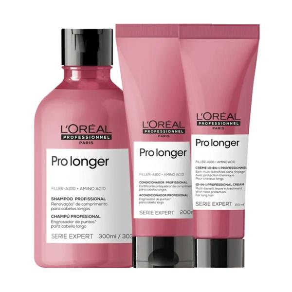Kit loreal pro longer shampoo 300ml+condicionador 200ml+creme de pentear 150ml Kit loreal pro longer shampoo 300ml+condicionador 200ml+creme de pentear 150ml