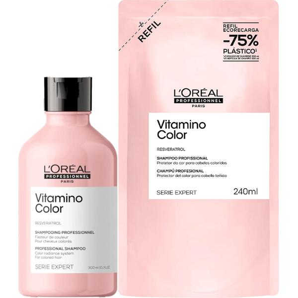 Imagem de Kit Loreal Vitamino Color - Shampoo 300ml e Refil 240ml