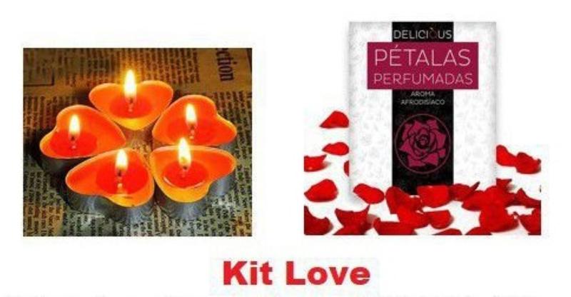 Imagem de Kit Love (05 Velas Coração + 100 Pétalas De Rosas)