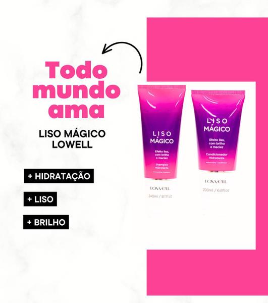 Imagem de Kit Lowell Liso Mágico- Shampoo 240Ml + Condicionador 200Ml