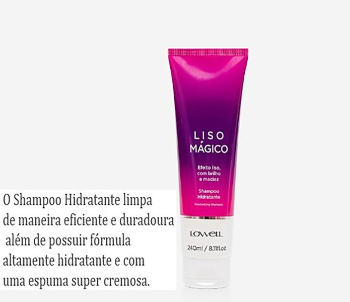 Imagem de Kit lowell liso magico shampoo+cond+fluido 60ml  2030