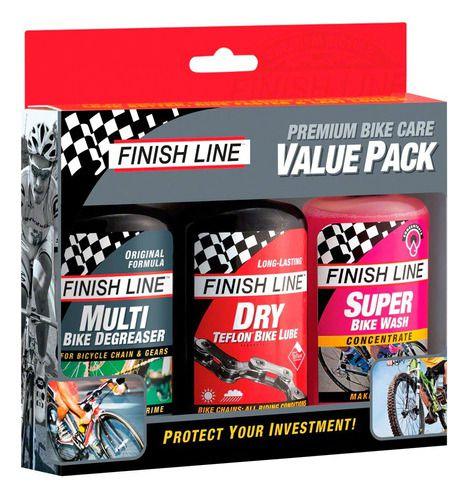 Imagem de Kit Lubrificante Finish Line P/ Bike Premium Care Seco 3unid