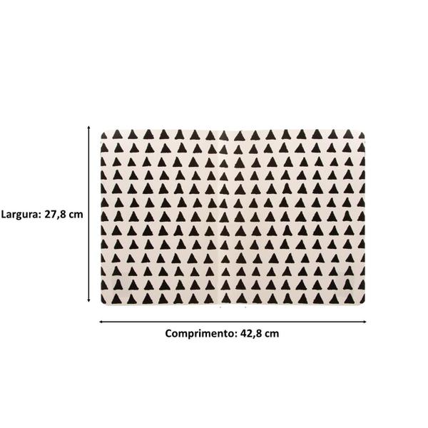 Imagem de Kit Lugar Americano de Plástico Preto e Branco Triângulos - 4 Peças