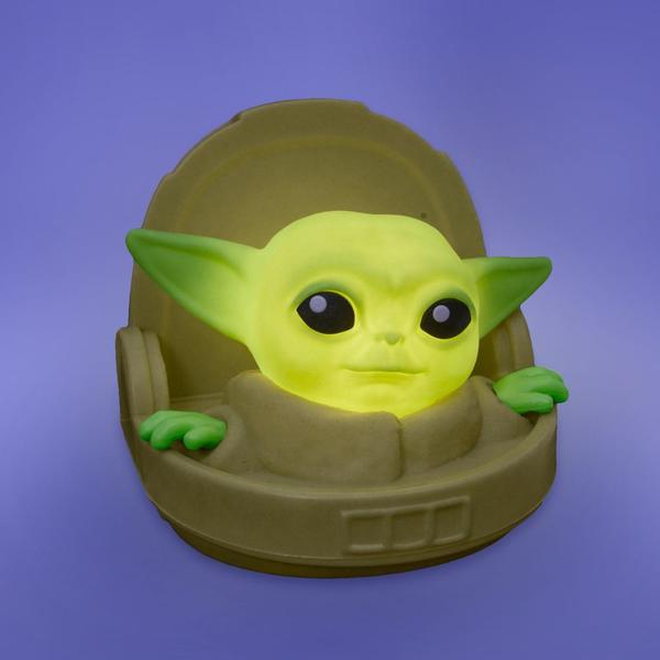 Imagem de Kit Luminárias Capacete Mandalorian e Baby Yoda Grogu Star Wars com Lâmpadas LED Presente Geek Nerd 