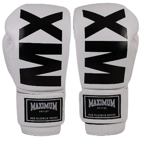 Imagem de Kit Luva Boxe Muay Thai Kickboxing Mxm Inverse White/black + Bandagem 3M - Maximum