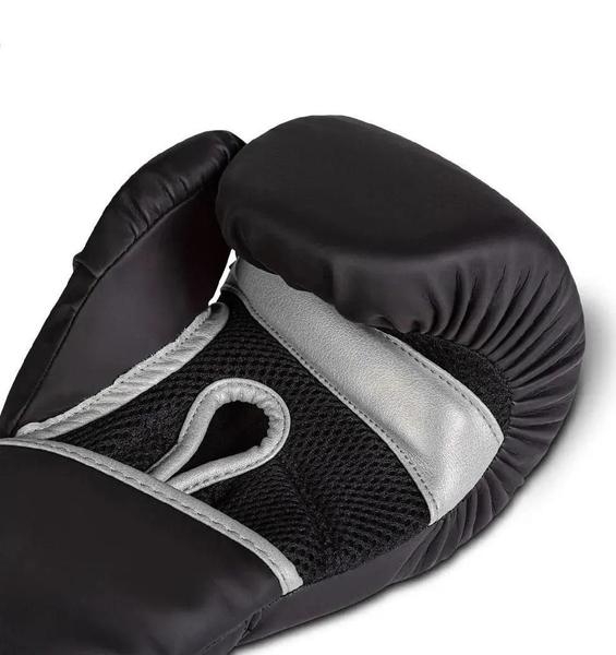 Imagem de Kit Luva Boxe Muay Thai Naja Mod. Black Line Preto/Prata +