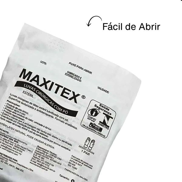 Imagem de Kit Luva Cirúrgica de Látex Estéril N 6 Branco Com Pó 20 Peças Maxitex