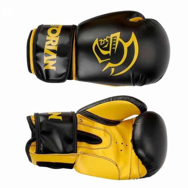 Imagem de Kit Luva de Boxe + Bandagem Pretorian First Preto e Amarelo