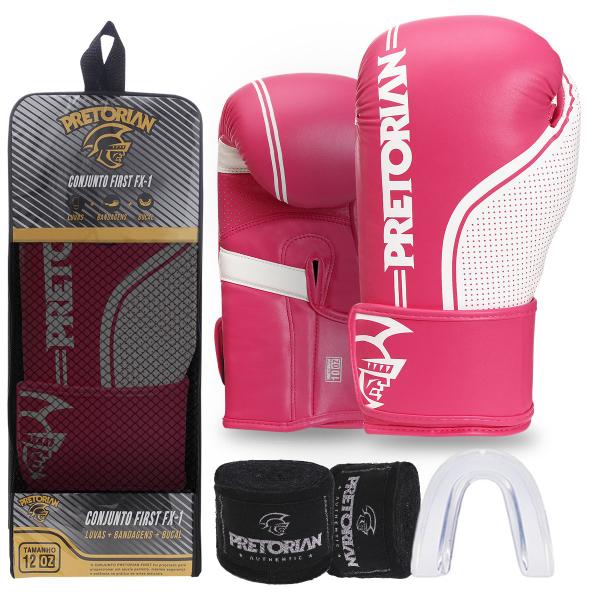 Imagem de Kit Luva de Boxe e Muay Thai First FX1 Pretorian