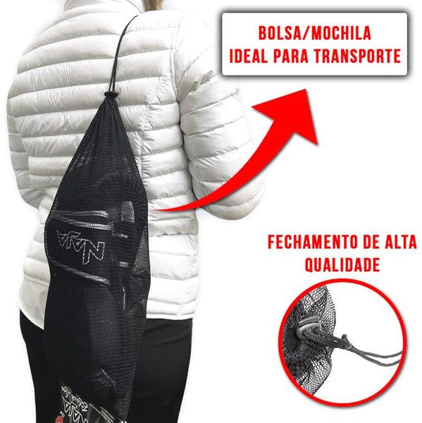 Imagem de Kit Luva De Boxe E Muay Thai Naja Black Line + Bandagem + Protetor Bucal + Bolsa Bag