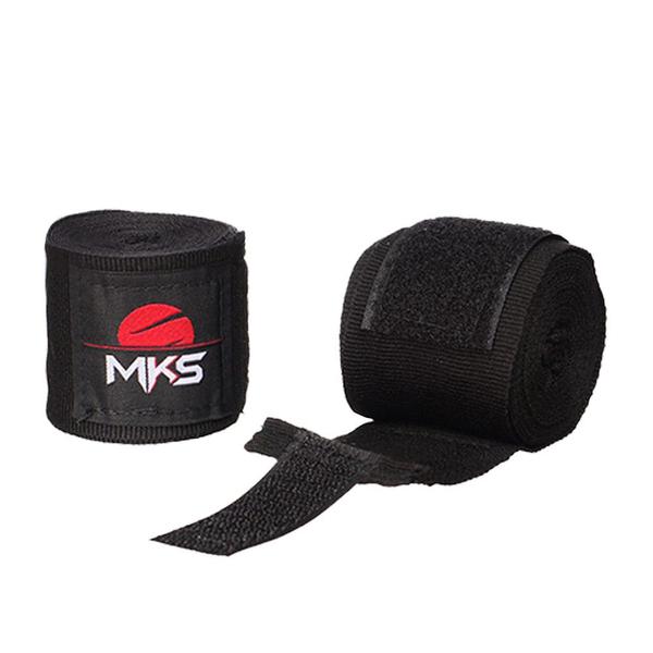 Imagem de Kit Luva de Boxe MKS Champions V3 Dourado/Preto + Bandagem Preta 2,55m