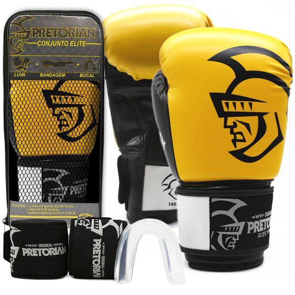 Imagem de Kit Luva De Boxe Muay Thai 10 Oz Infantil + Bandagem + Bucal