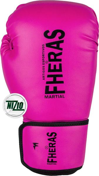 Imagem de Kit Luva de Boxe Muay Thai MMA Bandagem e Bucal Rosa 08oz