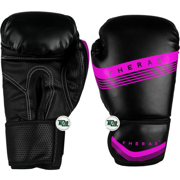 Imagem de Kit Luva de Boxe Muay Thai MMA Bandagem Line Rosa 08oz