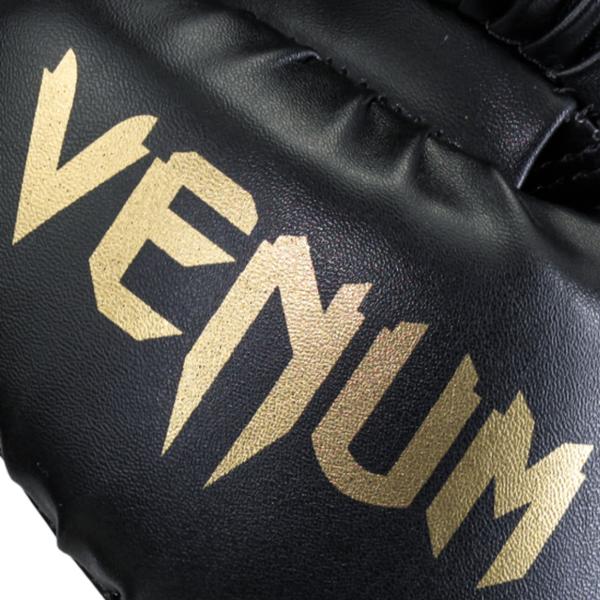 Imagem de Kit luva de boxe venum giant full logo pro black gold profissional + bandagem 4m + protetor bucal