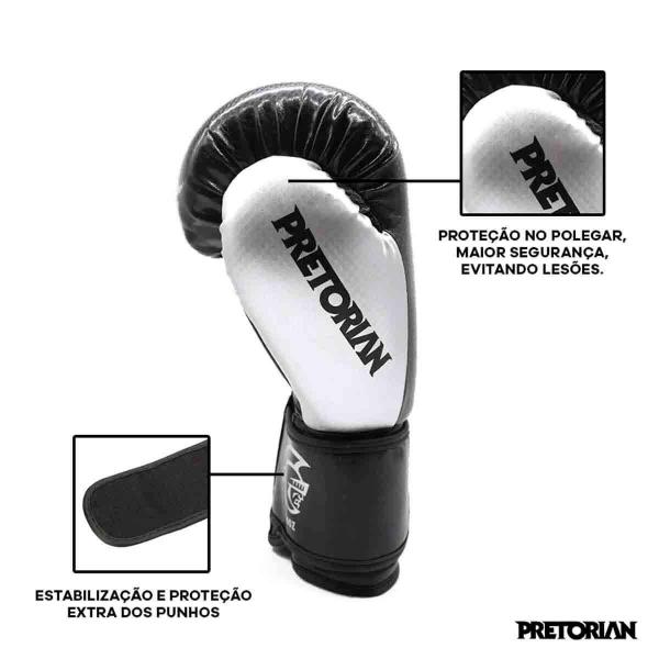 Imagem de Kit Luva Pretorian Elite Boxe Muay Thai + Bandagem + Bucal