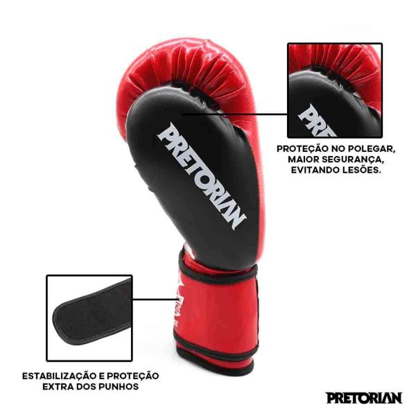 Imagem de Kit Luva Pretorian Elite Boxe Muay Thai + Bandagem + Bucal