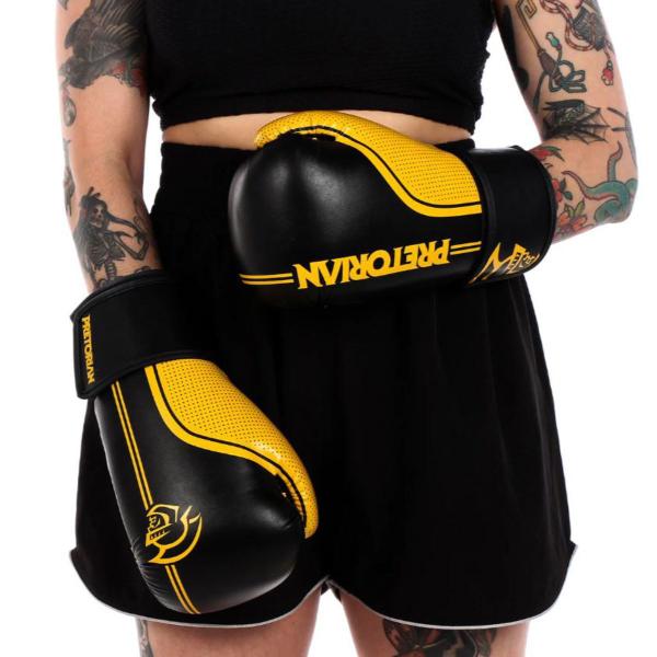 Kit Luvas Bucal Bandagem First Fx-1 Pretorian Preto Amarelo - Naja Imagem de Kit Luvas Bucal Bandagem First Fx-1 Pretorian Preto Amarelo