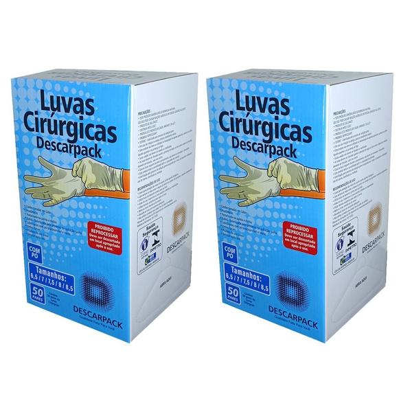 Imagem de Kit luvas estéreis cirúrgicas descarpack 200un tamanho 7,0